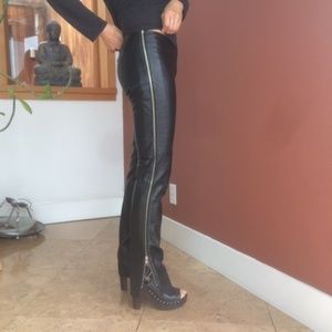 Leather Pants with Side Zipper